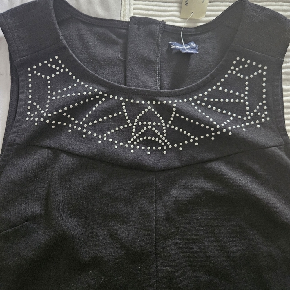 American Eagle Black Sleeveless Dress with Studded Design Size L NWT - Picture 3 of 9